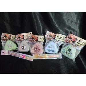 Sanrio Kawaii Onigiri Rice Ball Bento Case Set Kuromi Cinnamoroll Chopsticks